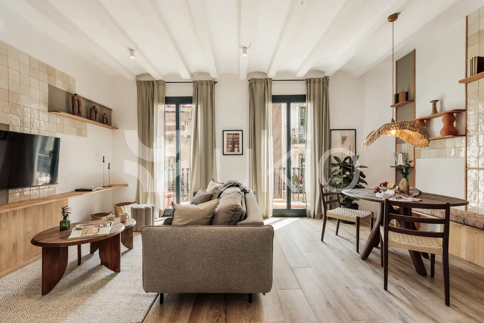 Wohnzimmer von Wohnungen zur Miete in Barcelona mit Klimaanlage, Heizung und Möbliert