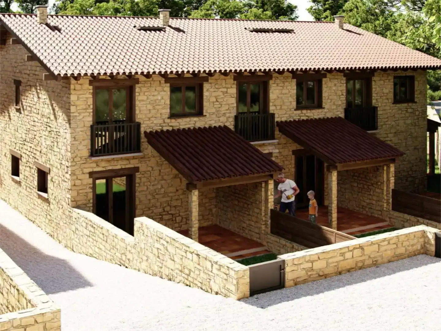 Vista exterior de Casa adosada en venda en Tavertet amb Aire condicionat, Jardí privat i Balcó