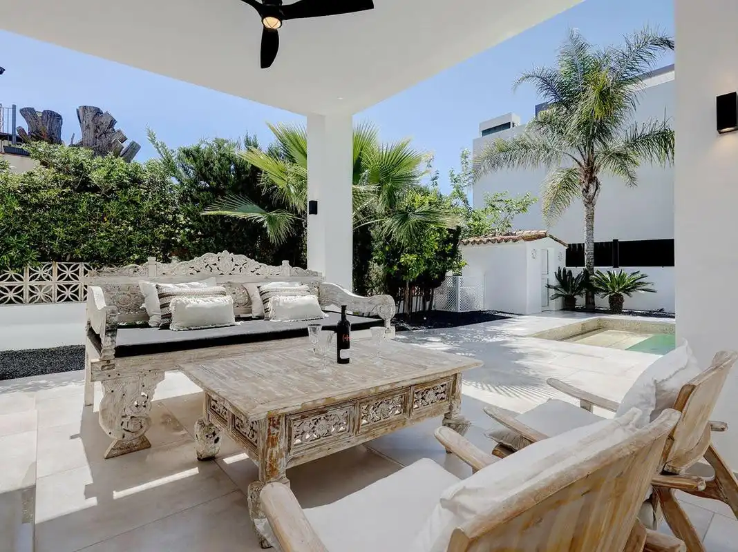 Terrasse von Haus oder Chalet zur Miete in Marbella mit Klimaanlage, Privatgarten und Terrasse