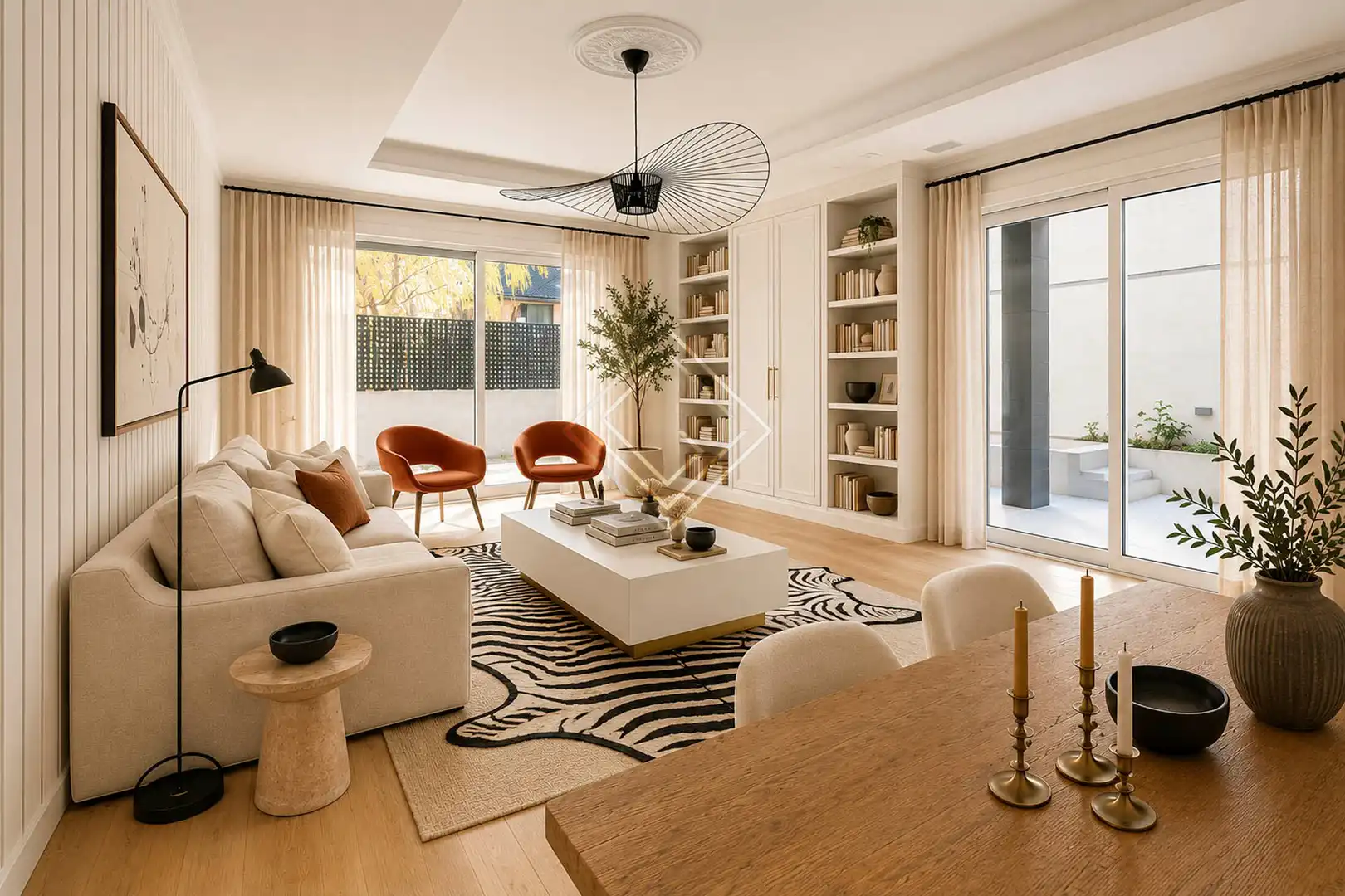 Sala de estar de Casa adosada en venta en Madrid con Aire acondicionado, Calefacción y Jardín privado