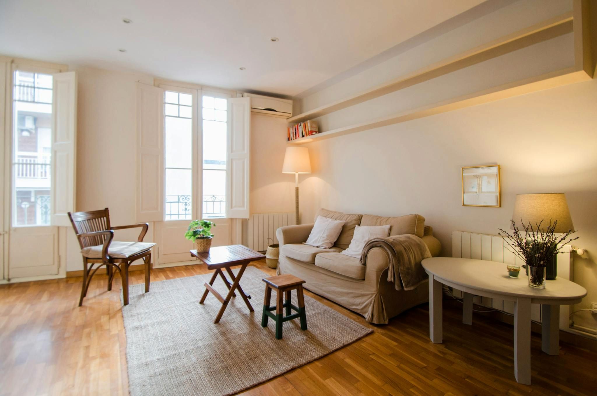 Sala d'estar de Pis de lloguer en  Barcelona Capital amb Aire condicionat, Calefacció i Moblat