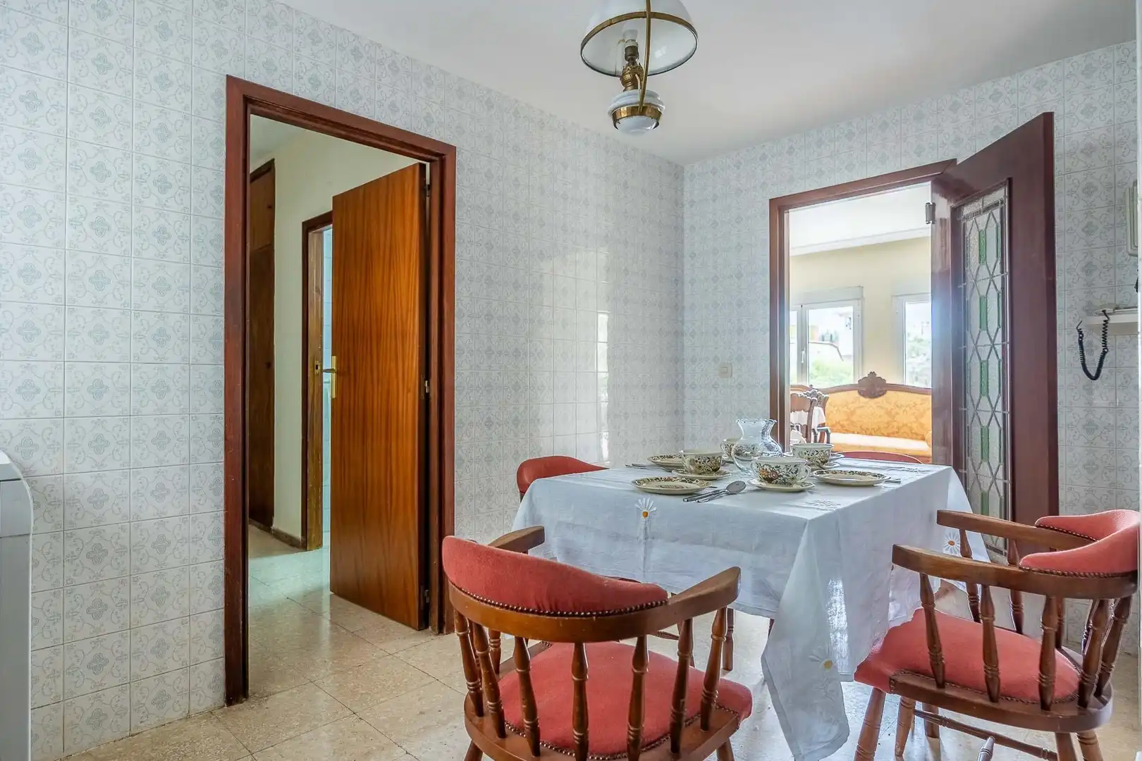 Esszimmer von Wohnung zum Verkauf in Sevilla mit Klimaanlage, Privatgarten und Terrasse