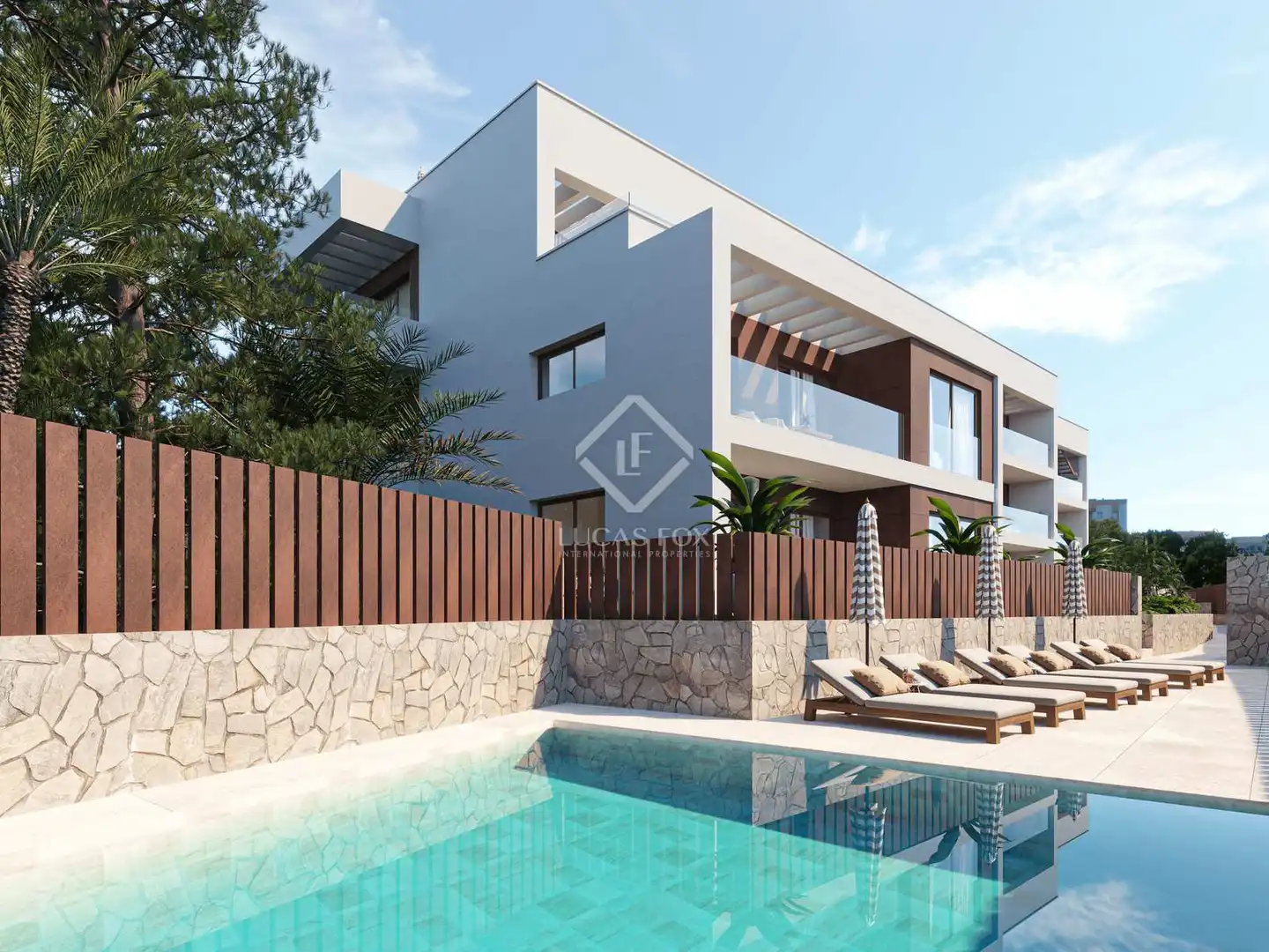 Außenansicht von Wohnung zum Verkauf in Santa Eulària des Riu mit Klimaanlage, Terrasse und Abstellraum