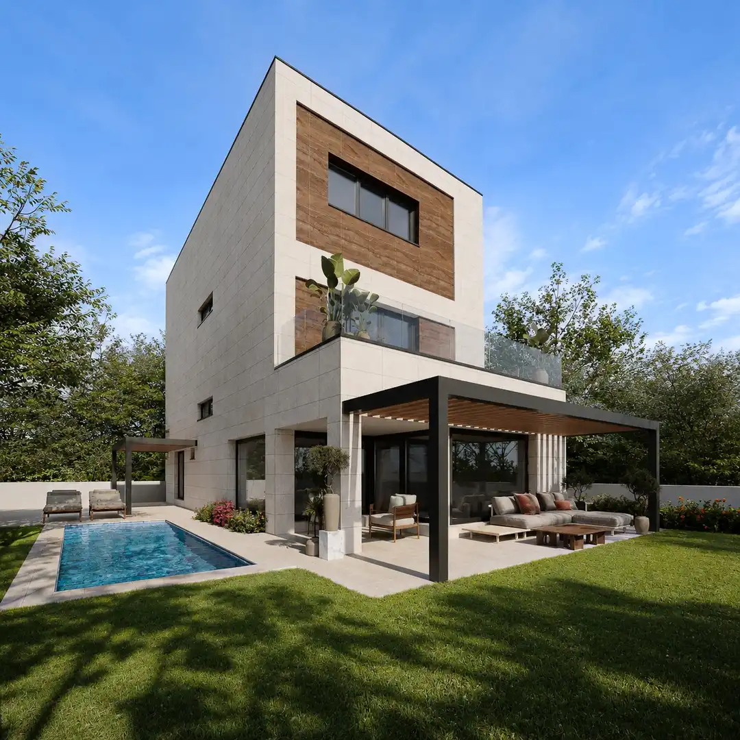 Außenansicht von Haus oder Chalet zum Verkauf in Madrid mit Privatgarten, Terrasse und Schwimmbad