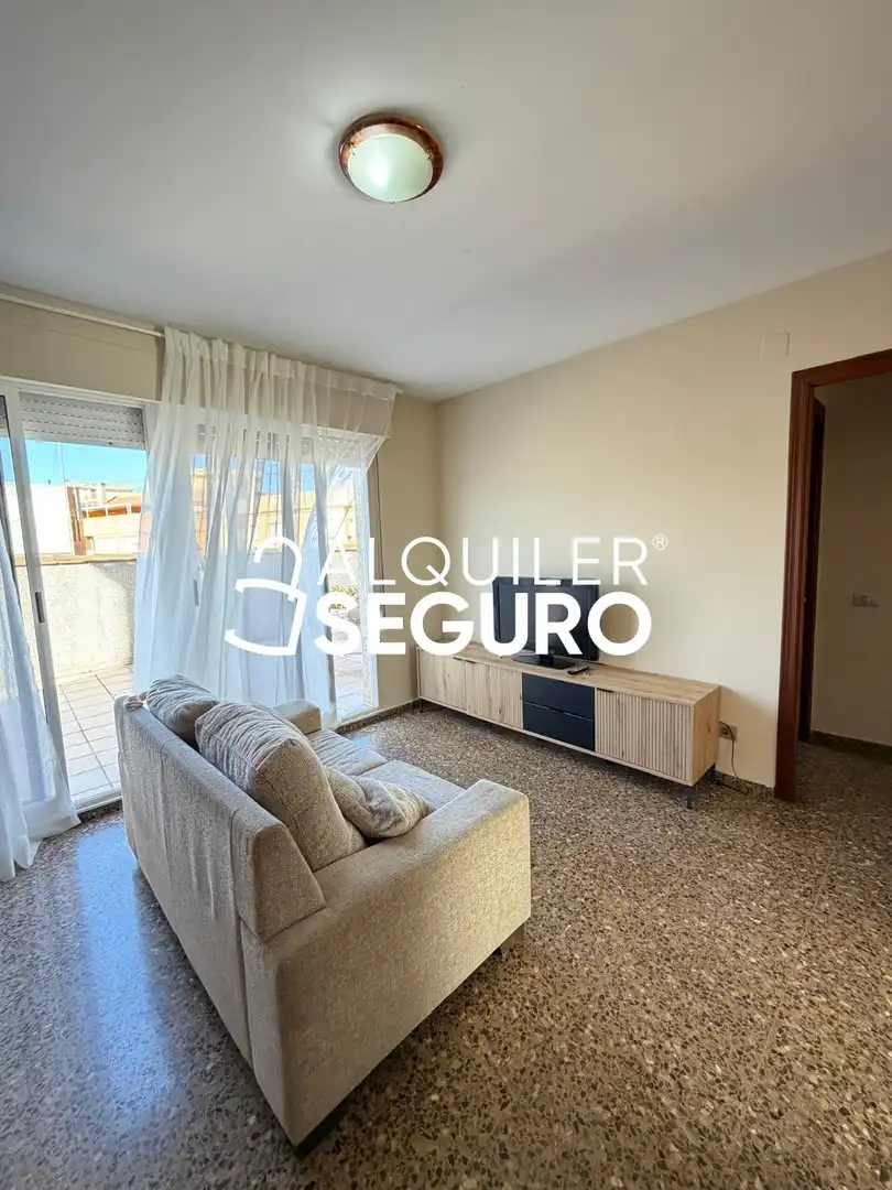 Sala d'estar de Àtic de lloguer en Burriana / Borriana amb Aire condicionat, Calefacció i Moblat