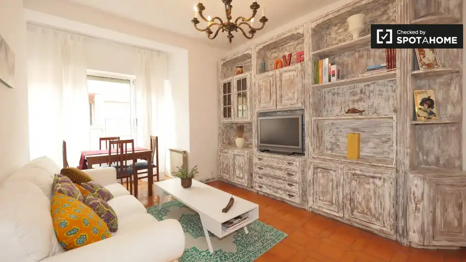 Wohnzimmer von Wohnungen zur untervermieten in Barcelona mit Klimaanlage, Heizung und Terrasse