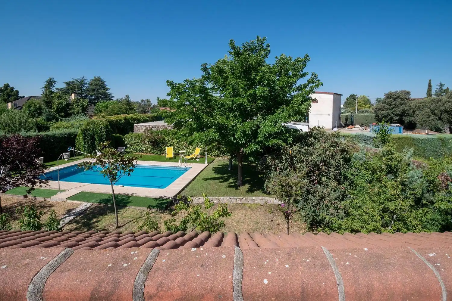 Swimming pool of Study for rent in Villanueva de la Cañada  with Air Conditioner, Private garden and Terrace