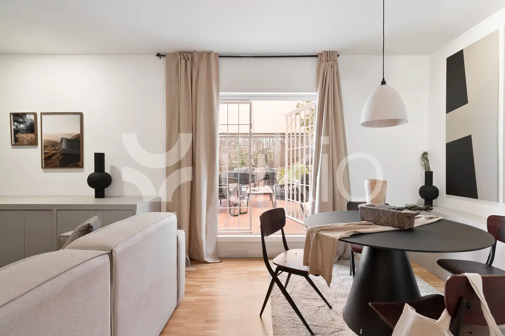 Sala d'estar de Apartament de lloguer en Barcelona amb Aire condicionat, Terrassa i Moblat