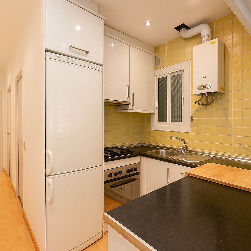 Kitchen of Flat for sale in  Barcelona Capital  with Air Conditioner, Heating and Parquet flooring