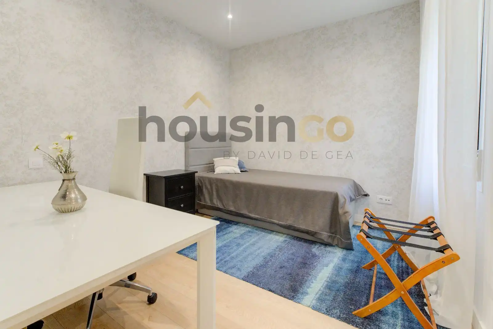 Schlafzimmer von Wohnung zur Miete in Madrid mit Klimaanlage, Heizung und Parkett