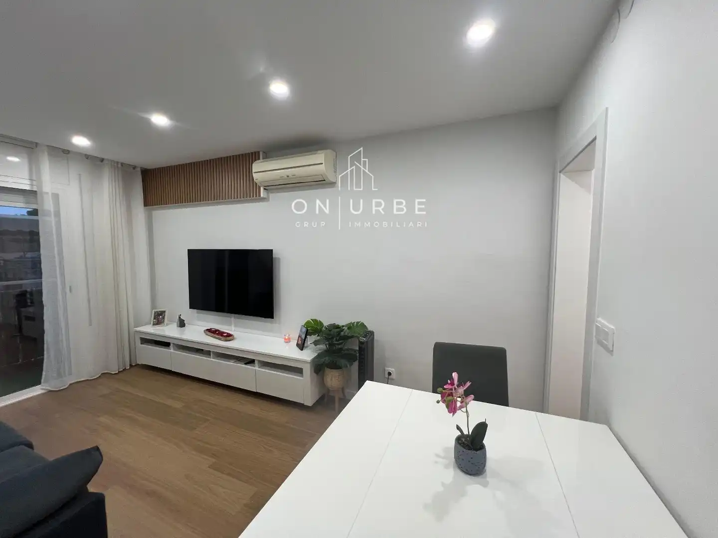 Sala d'estar de Pis en venda en La Llagosta amb Aire condicionat, Terrassa i Moblat