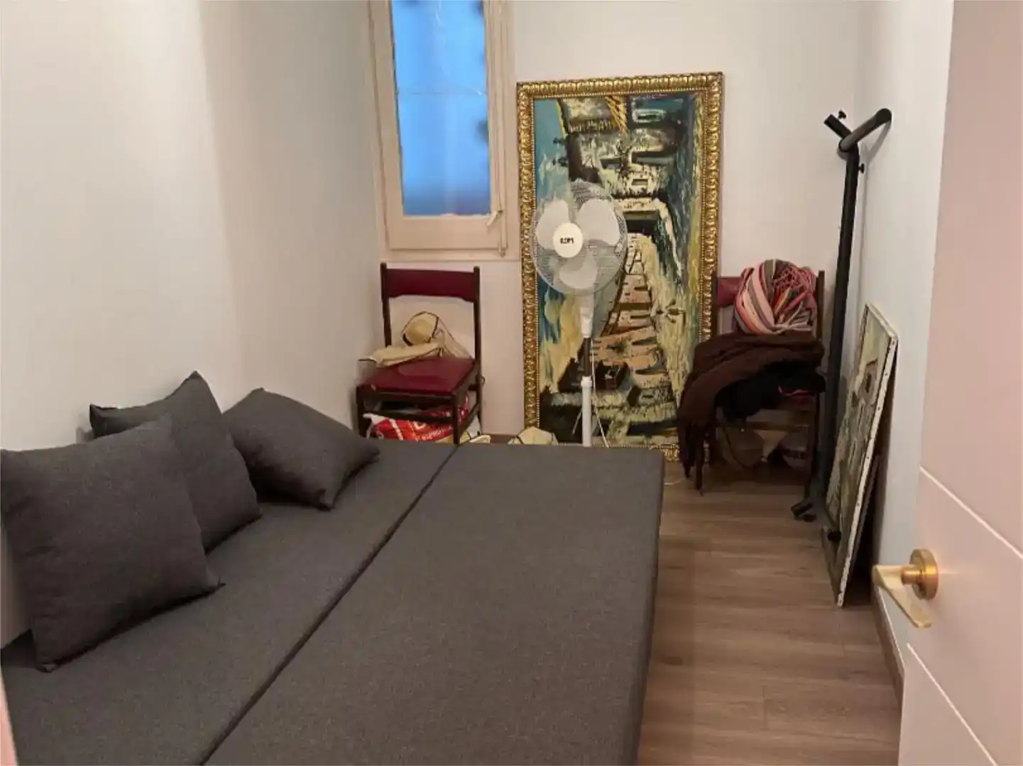 Wohnzimmer von Wohnung zur Miete in Barcelona mit Parkett, Möbliert und Balkon