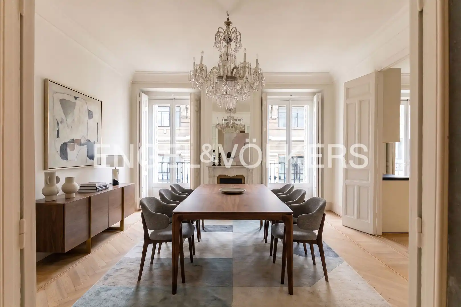 Esszimmer von Wohnung zur Miete in Madrid mit Klimaanlage, Heizung und Balkon