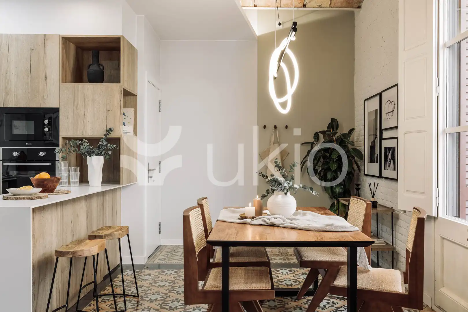Dining room of Apartments for rent in Barcelona  with Air Conditioner, Heating and Furnished
