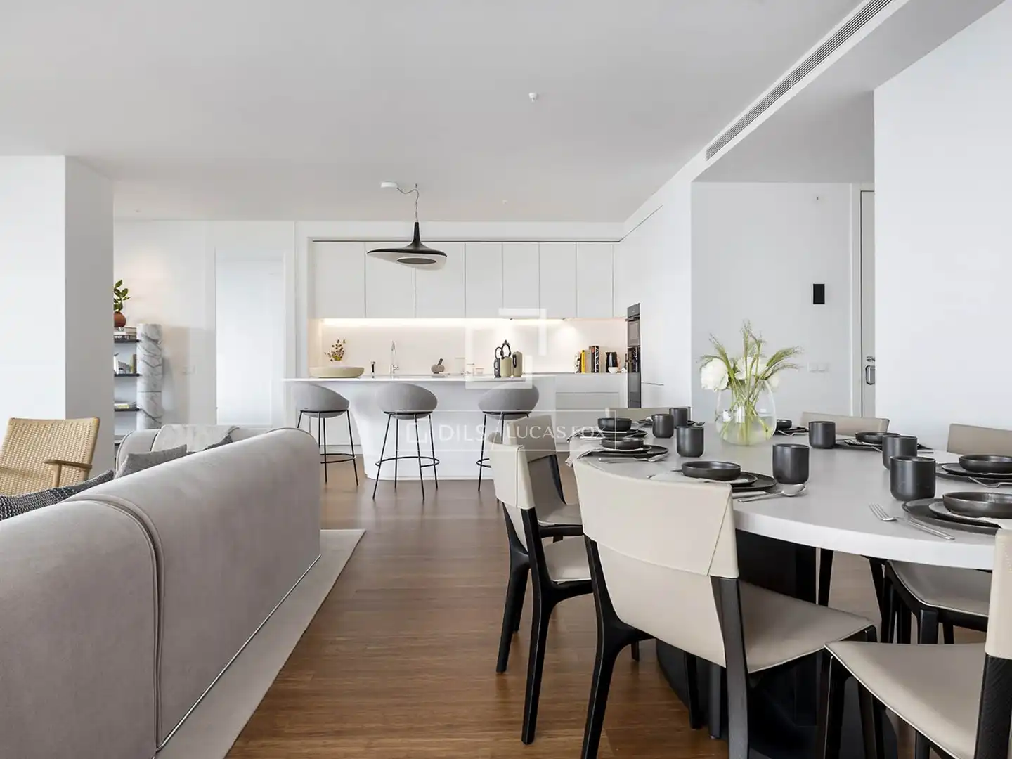 Esszimmer von Wohnung zum Verkauf in Barcelona mit Klimaanlage, Heizung und Parkett