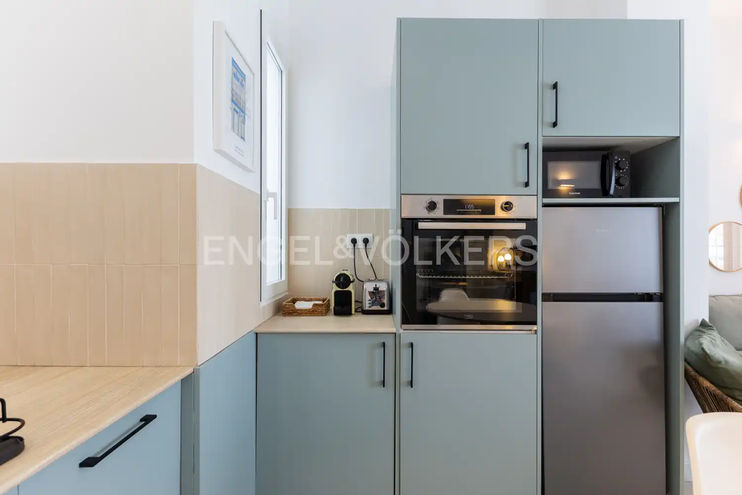 Cocina de Piso de alquiler en Valencia con Aire acondicionado, Calefacción y Terraza