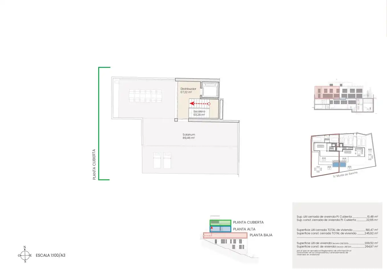 Einfamilien-Reihenhaus zum Verkauf in Málaga mit Klimaanlage, Privatgarten und Terrasse