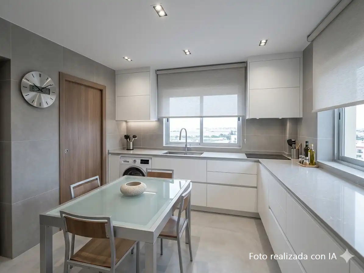 Küche von Einfamilien-Reihenhaus zum Verkauf in Olocau mit Privatgarten, Terrasse und Schwimmbad