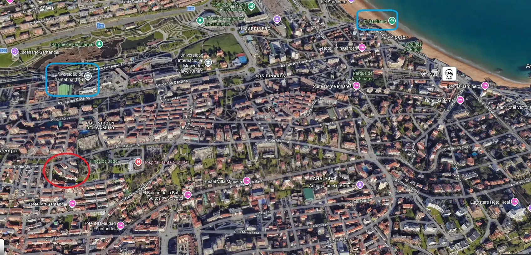 Vista exterior de Piso en venta en Santander con Calefacción y Amueblado