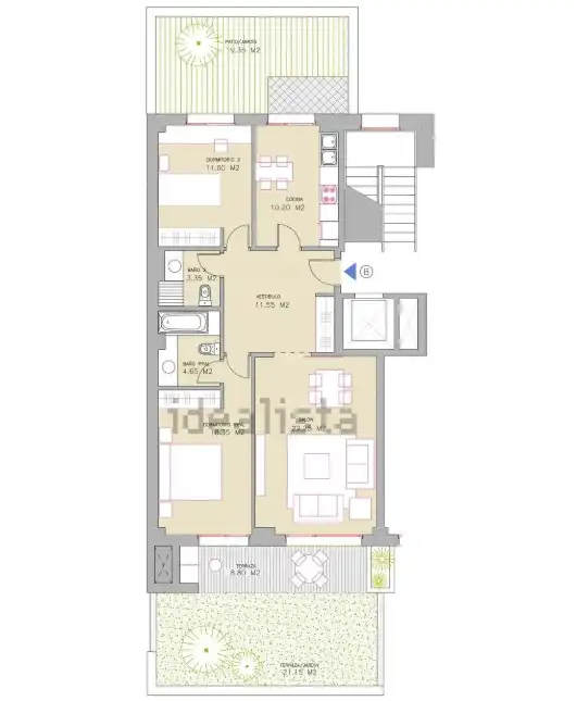 Wohnung zum Verkauf in Aldeatejada mit Klimaanlage, Heizung und Privatgarten