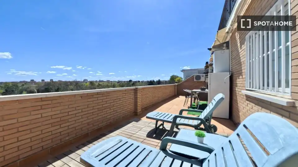 Terrace of Flat for rent in Madrid  with Air Conditioner, Heating and Furnished