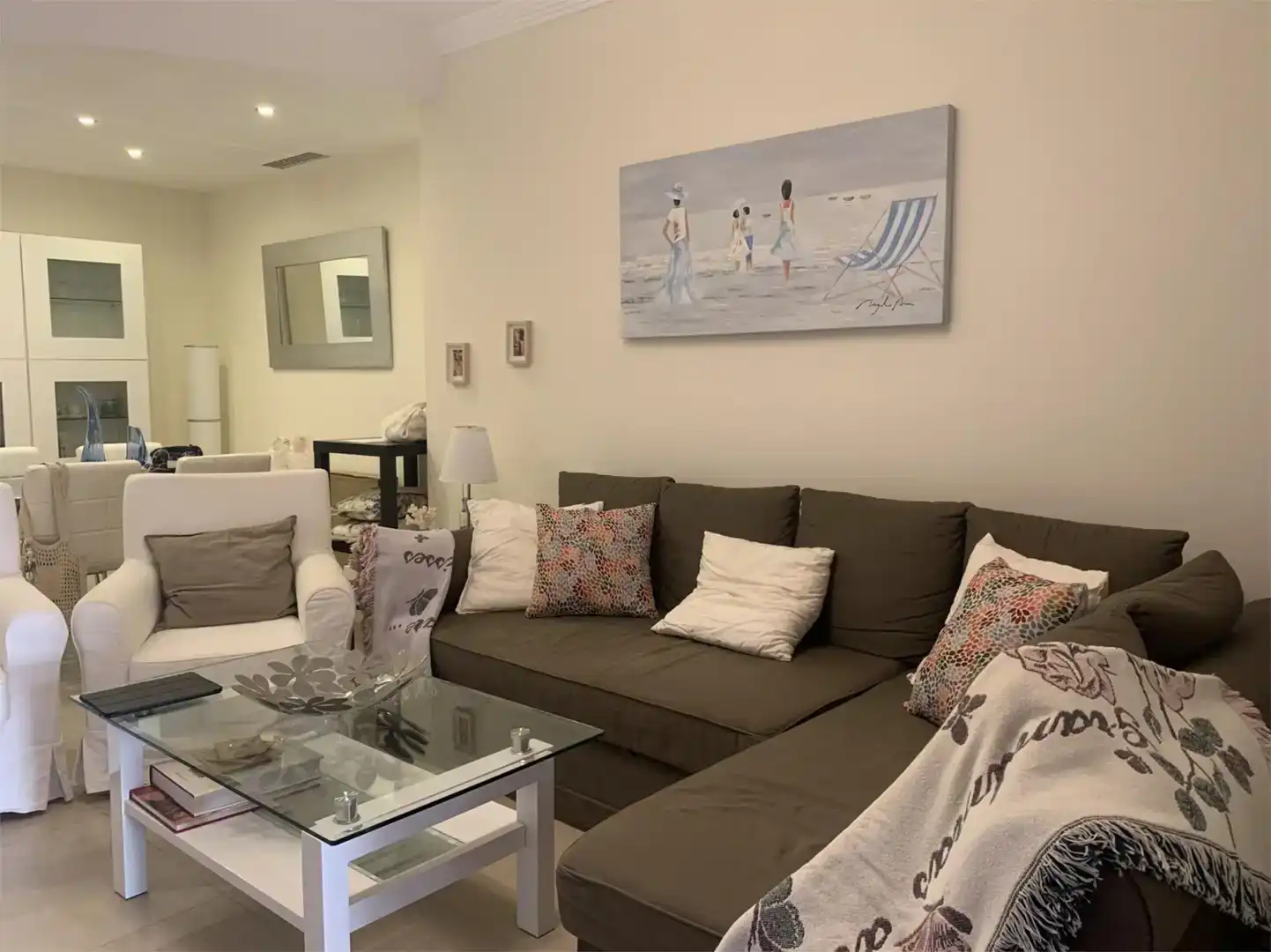 Wohnzimmer von Erdgeschoss zur Miete in Torrox mit Privatgarten, Schwimmbad und Möbliert
