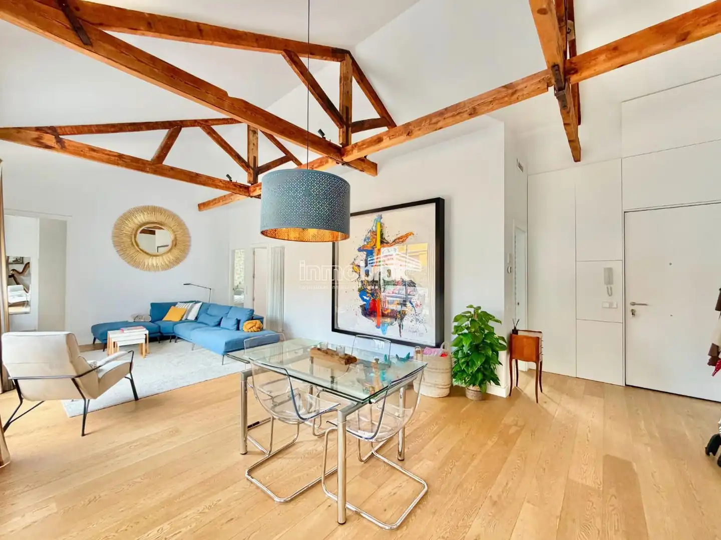 Wohnzimmer von Dachboden zur Miete in Madrid mit Terrasse und Abstellraum