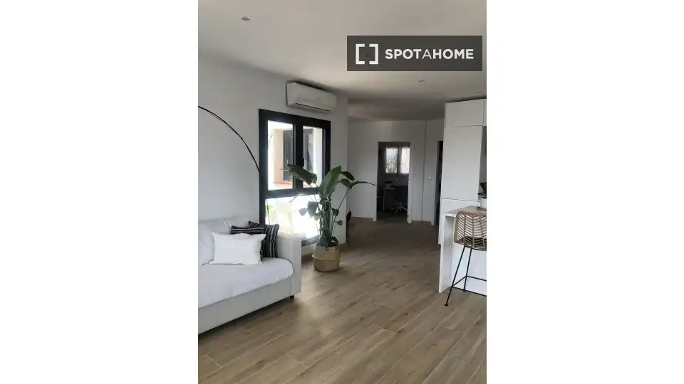 Living room of Flat for share in Rubí  with Air Conditioner, Heating and Furnished