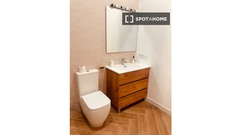 Bany de Estudi per a compartir en Sagunto / Sagunt amb Aire condicionat, Terrassa i Moblat