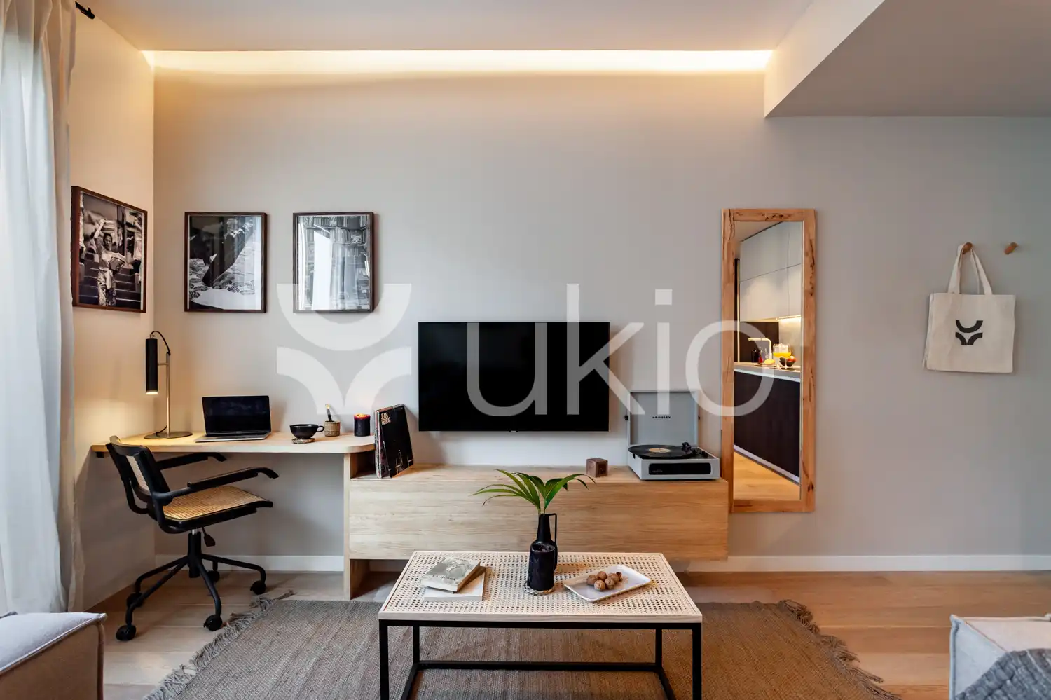 Sala de estar de Apartamento de alquiler en Barcelona con Aire acondicionado, Calefacción y Amueblado