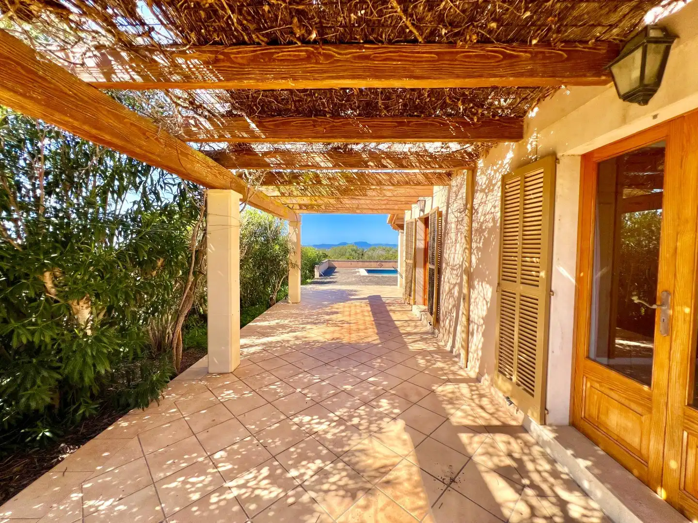 Terraza de Finca rústica de alquiler en Campos con Aire acondicionado, Calefacción y Jardín privado