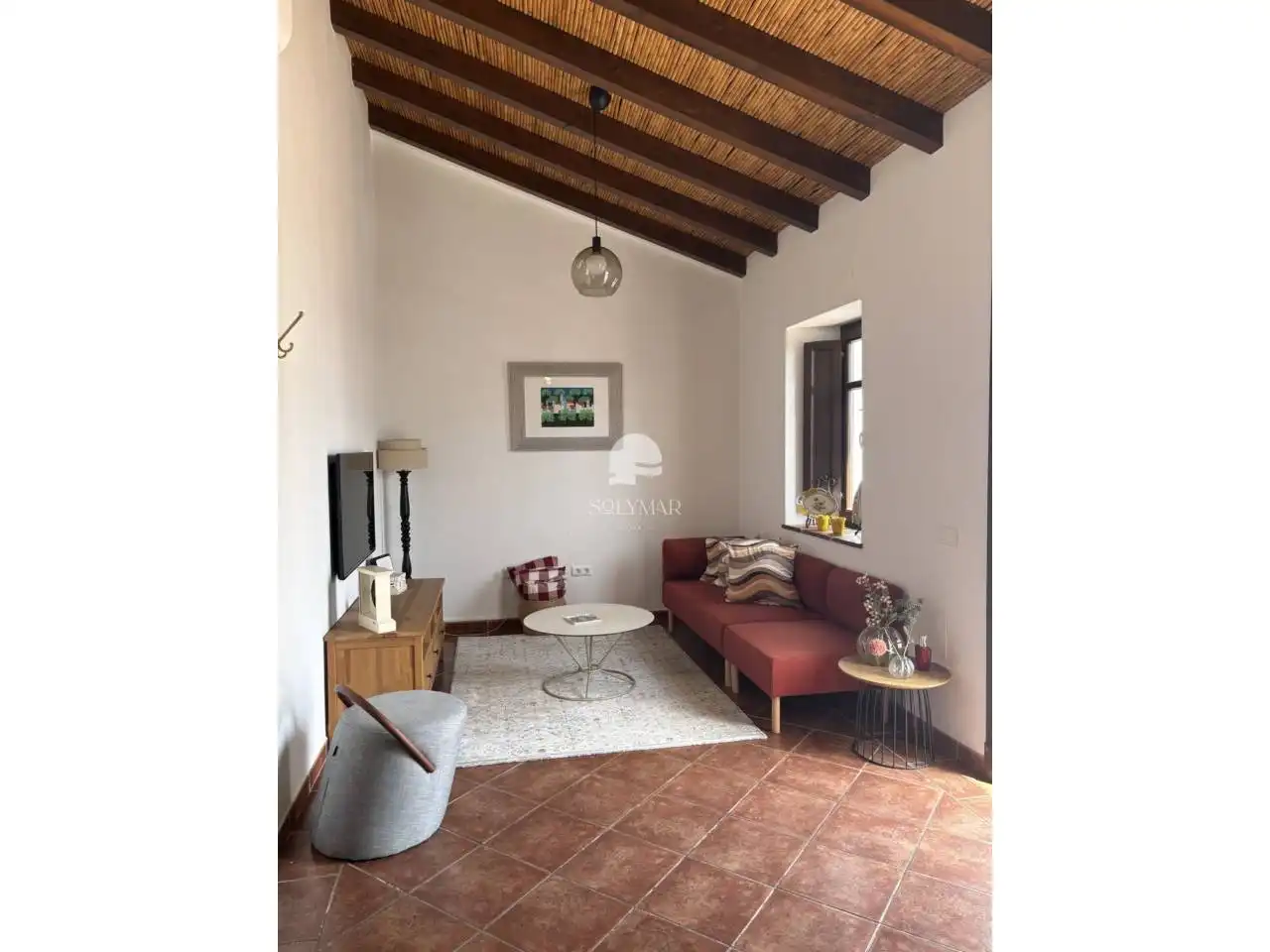 Sala d'estar de Finca rústica de lloguer en Vélez-Málaga amb Aire condicionat, Terrassa i Moblat