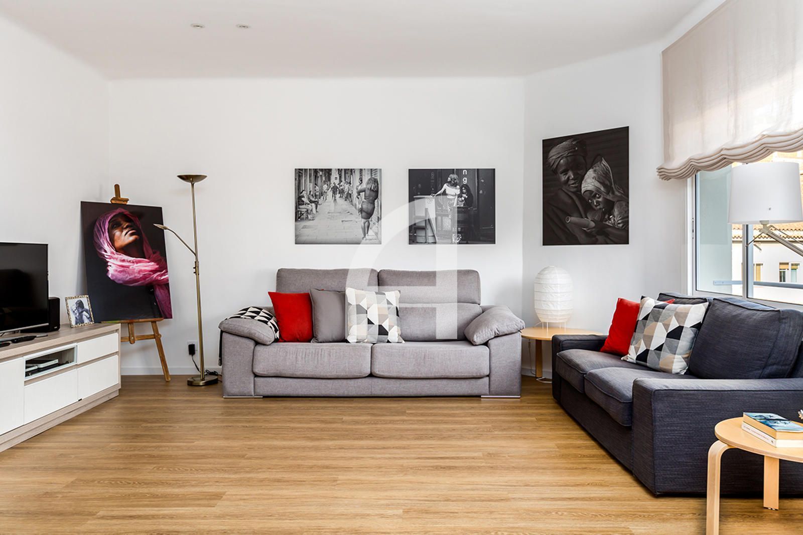 Sala d'estar de Pis en venda en  Barcelona Capital amb Aire condicionat, Calefacció i Parquet