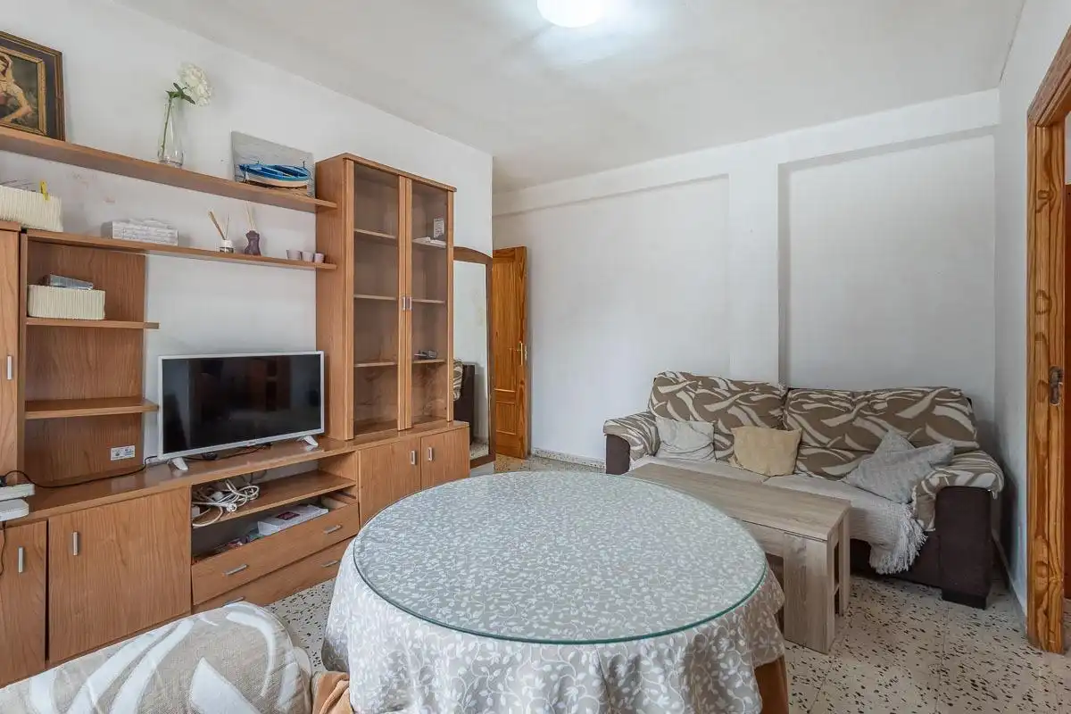Living room of Flat for sale in Granada  with Furnished and Balcony