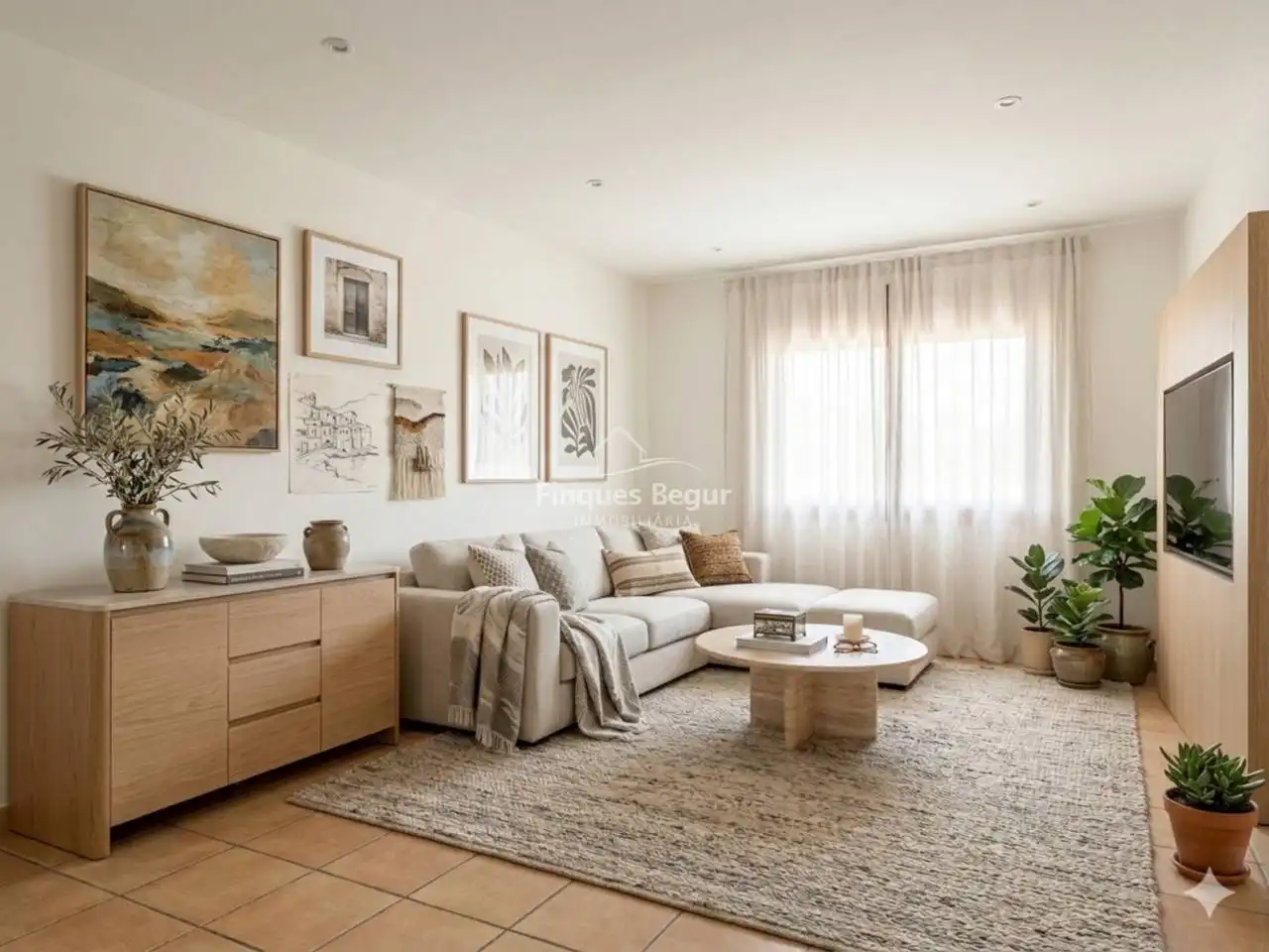 Sala de estar de Casa adosada en venta en Palafrugell con Aire acondicionado, Calefacción y Terraza