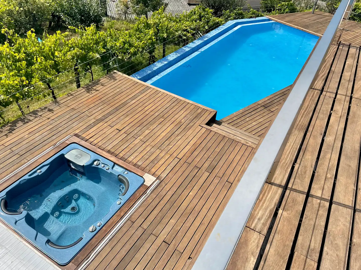 Swimming pool of Houses for rent in Vilaboa  with Private garden, Parquet flooring and Terrace