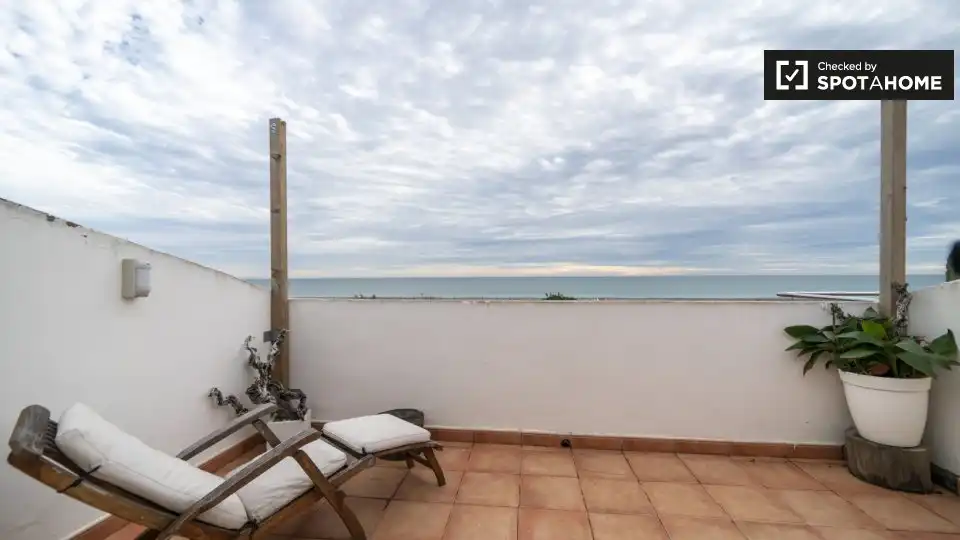 Terrasse von Wohnung zur Miete in Sagunto / Sagunt mit Klimaanlage, Heizung und Möbliert