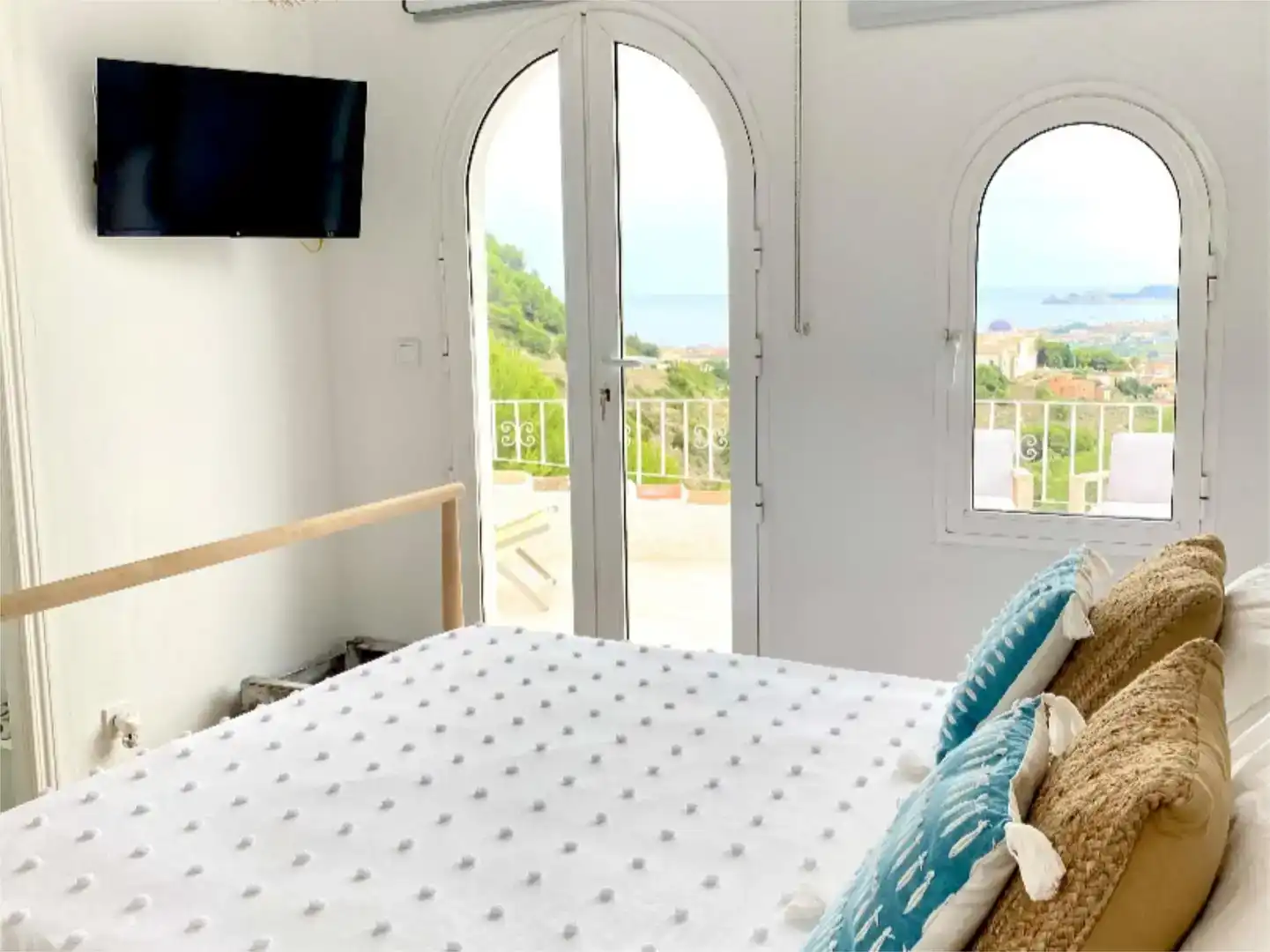 Schlafzimmer von Wohnung zur Miete in Jávea / Xàbia mit Klimaanlage, Privatgarten und Möbliert