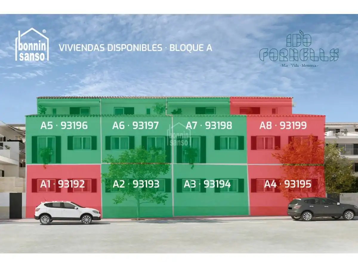 Aparcament de Apartament en venda en Es Mercadal amb Jardí privat, Terrassa i Piscina
