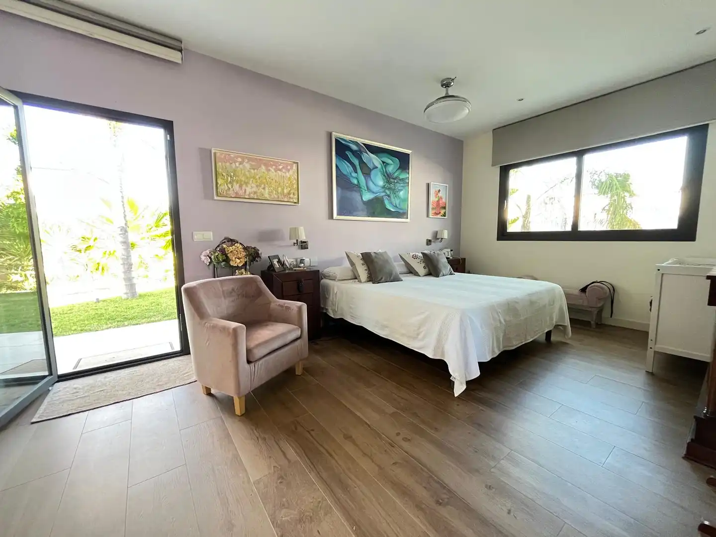 Bedroom of Houses for sale in Palomares del Río  with Air Conditioner, Private garden and Swimming Pool