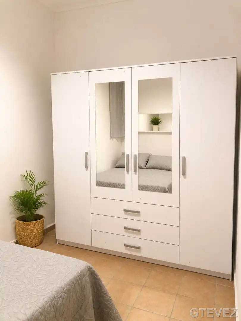 Schlafzimmer von Wohnung zur Miete in  Palma de Mallorca mit Heizung, Möbliert und Balkon