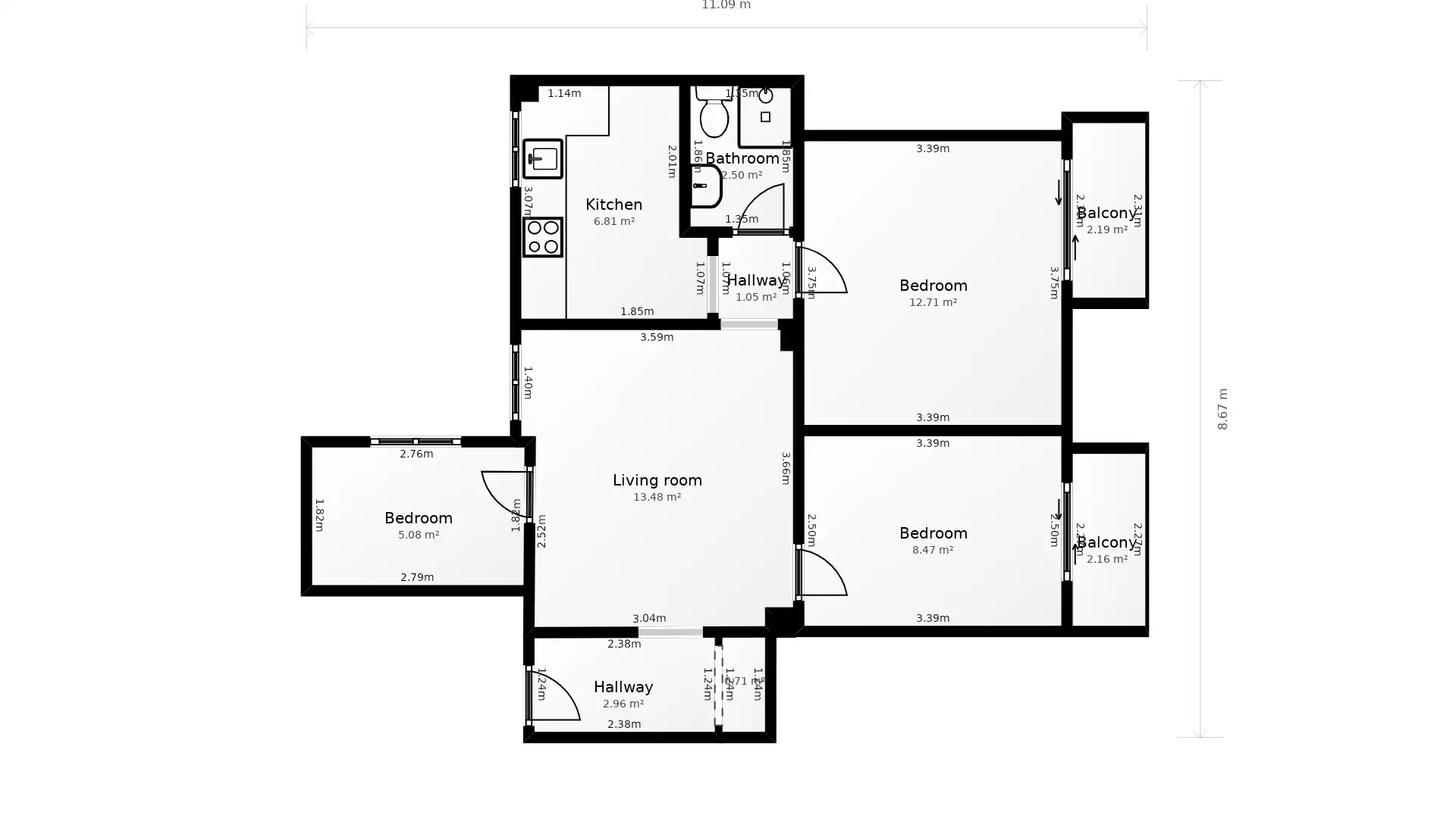Apartamento de alquiler en Valencia con Aire acondicionado, Amueblado y Balcón