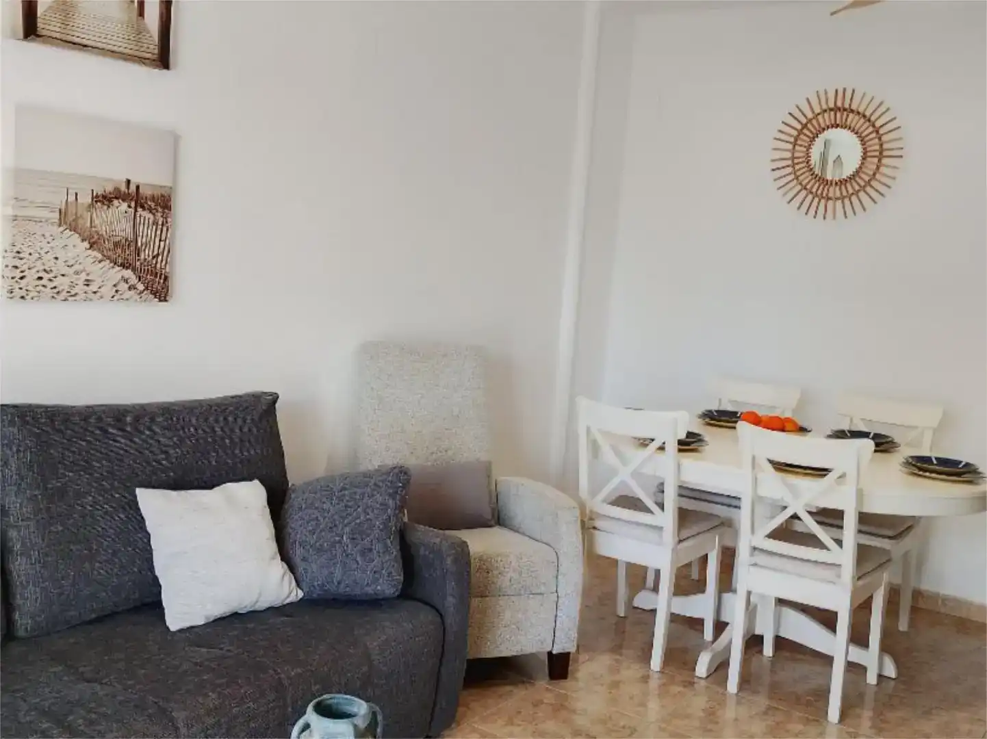 Esszimmer von Wohnung zur Miete in Dénia mit Klimaanlage, Privatgarten und Schwimmbad