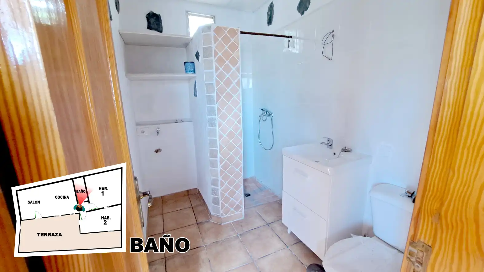 Baño de Finca rústica en venta en Ingenio con Terraza, Horno y TV
