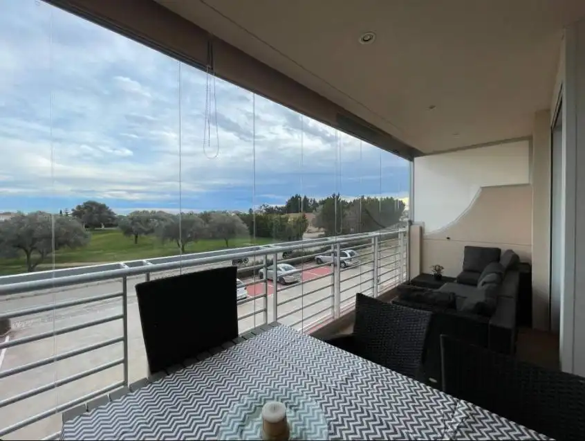 Balcony of Flat for sale in San Jorge / Sant Jordi  with Air Conditioner, Private garden and Terrace