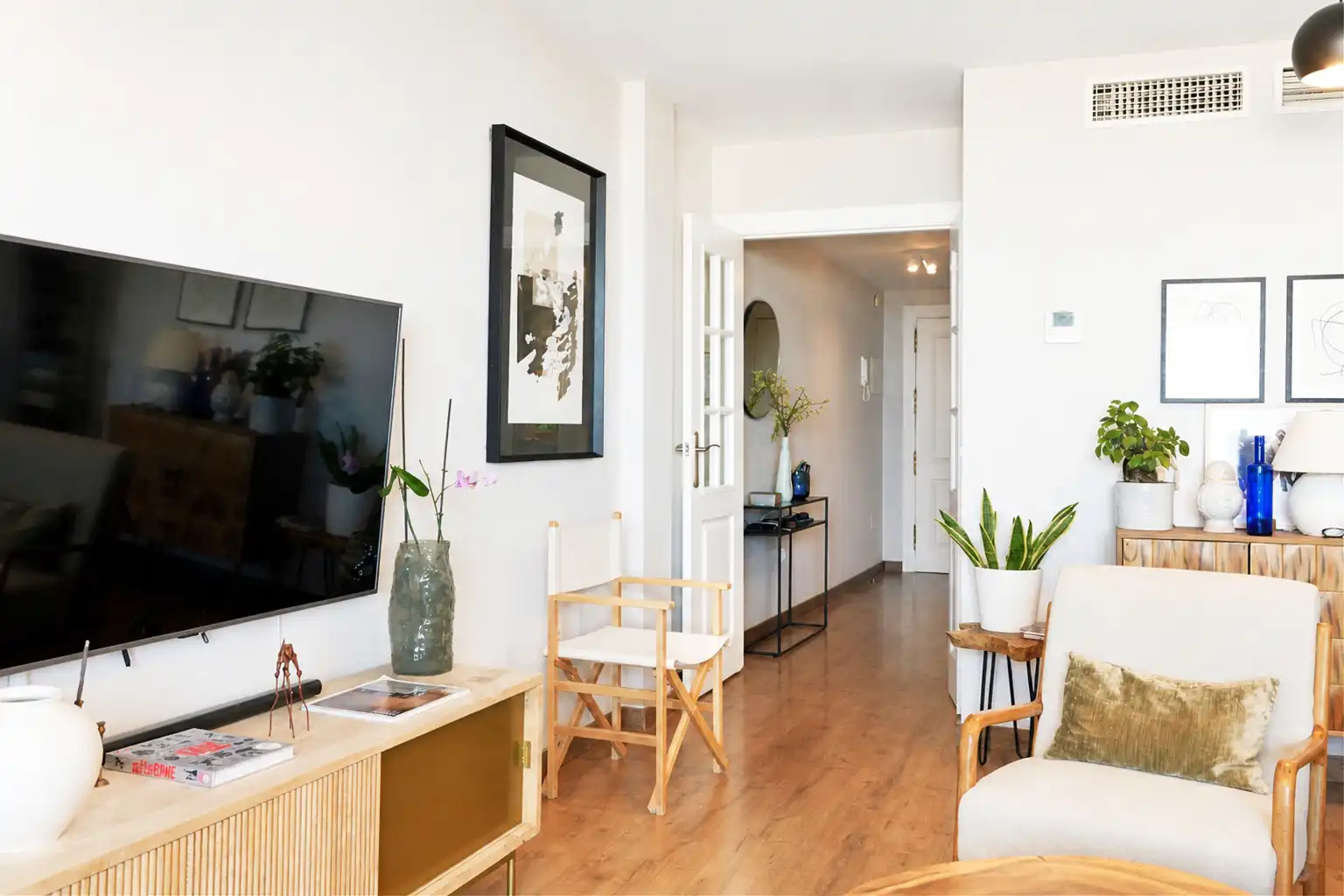 Sala de estar de Apartamento en venta en Mijas con Aire acondicionado, Parquet y Terraza