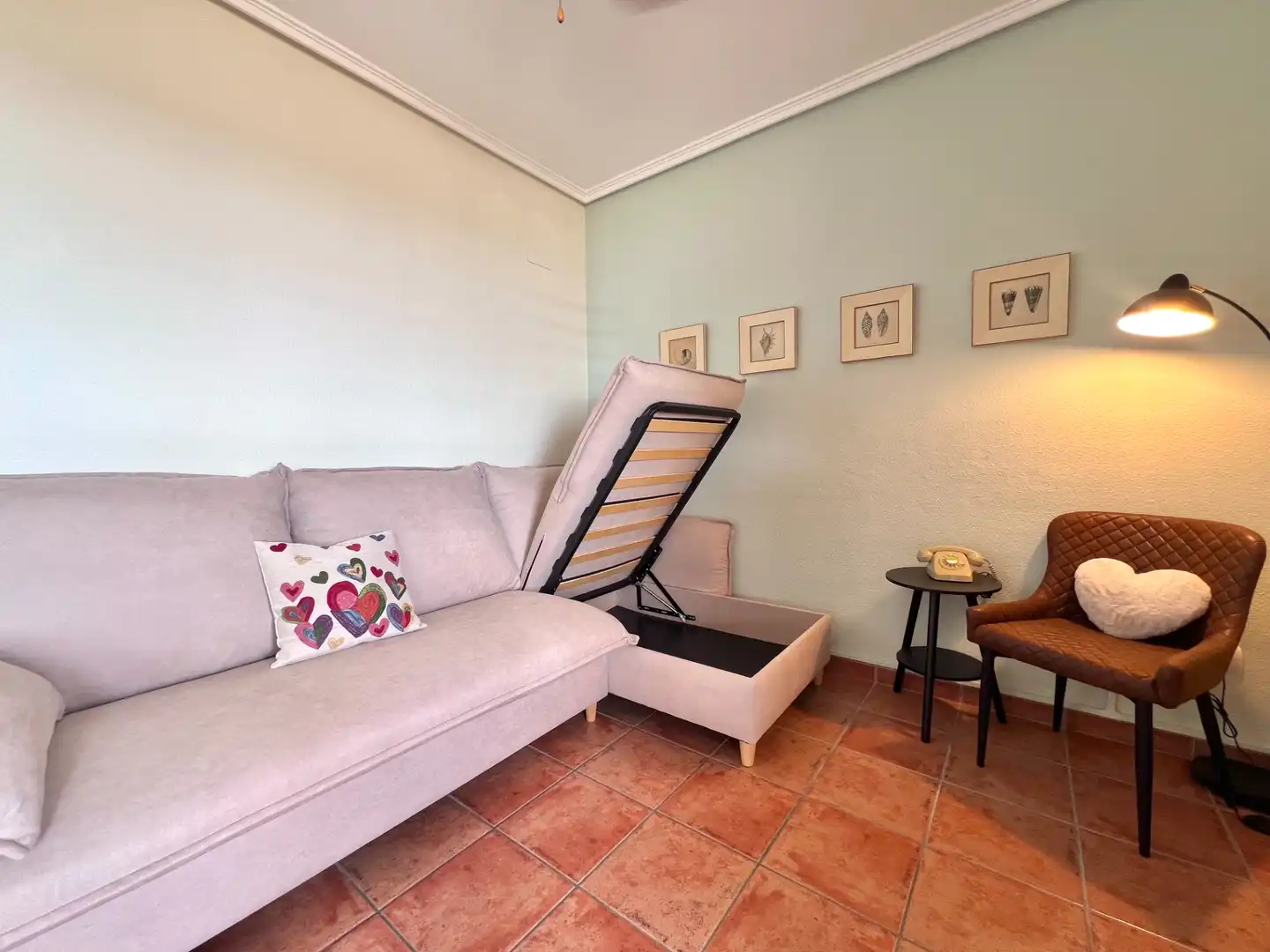 Living room of Flat for rent in Villajoyosa / La Vila Joiosa  with Air Conditioner, Private garden and Terrace