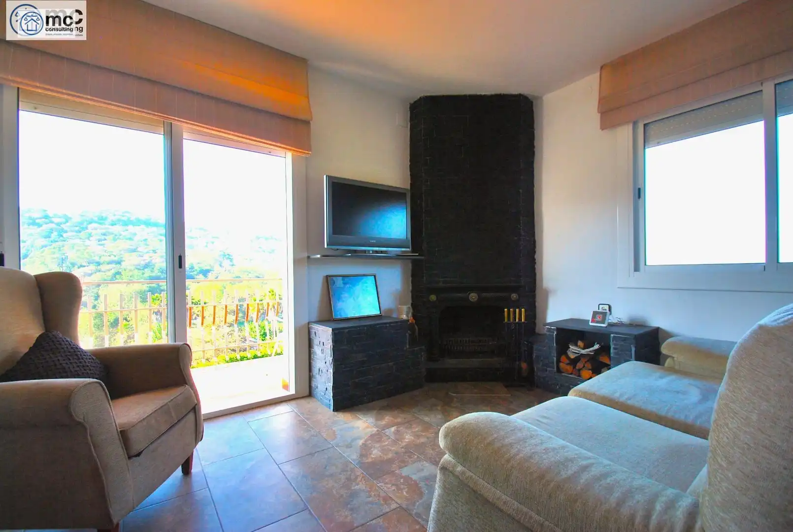 Sala de estar de Casa o chalet en venta en Vallromanes con Calefacción, Jardín privado y Terraza