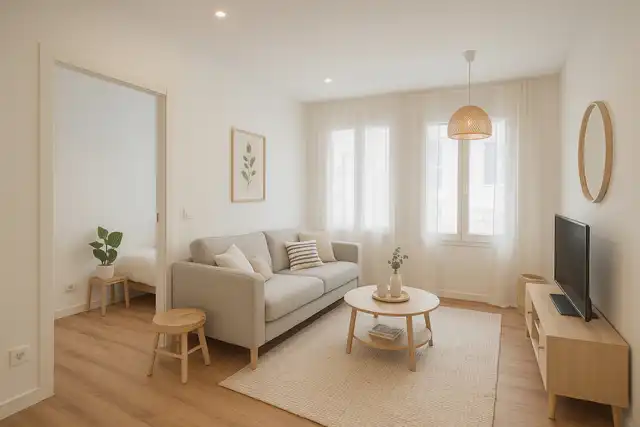 Sala de estar de Piso en venta en Barcelona con Parquet y Horno