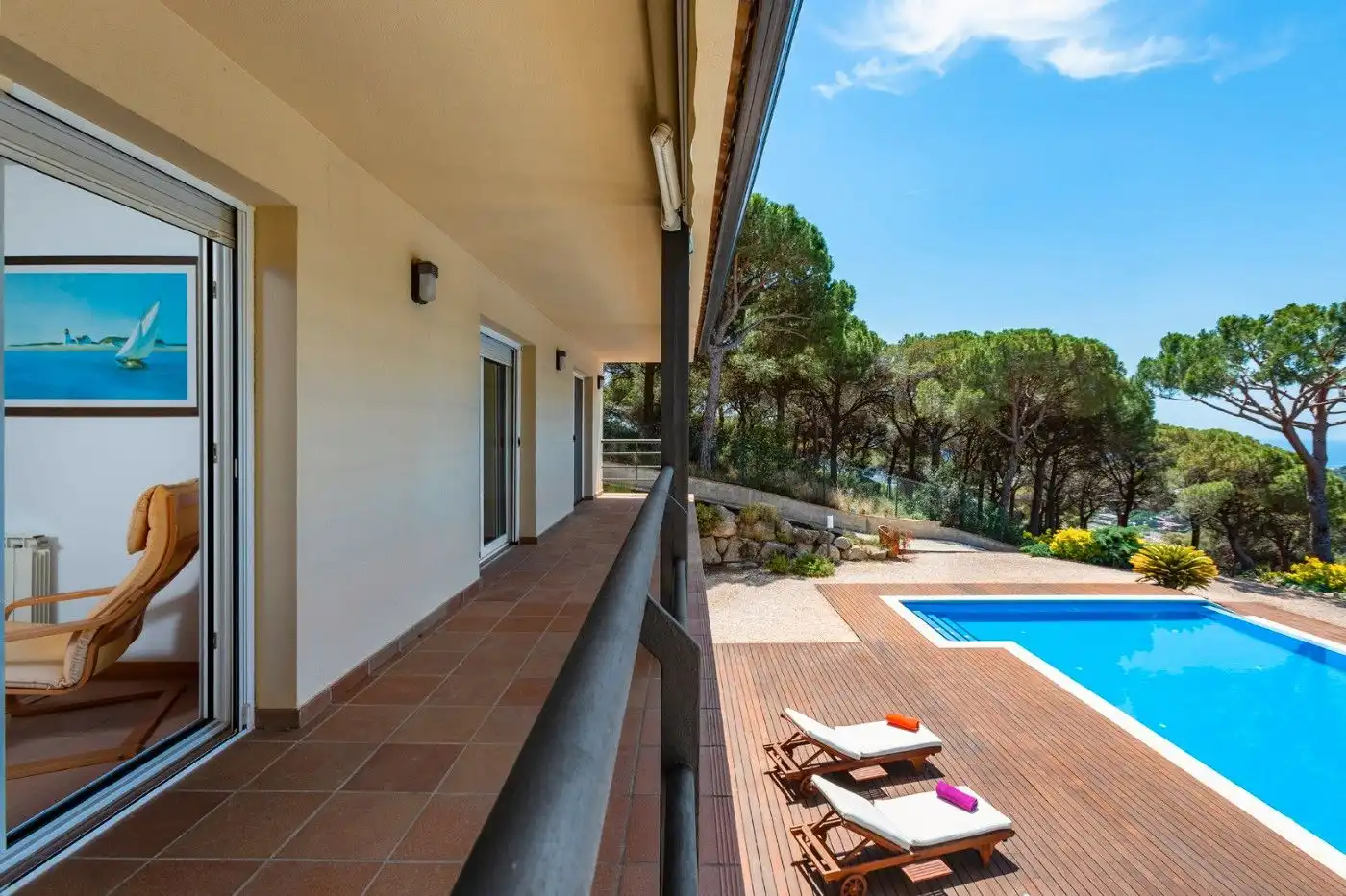 Terrassa de Casa o xalet en venda en Cabrera de Mar amb Aire condicionat, Traster i Piscina